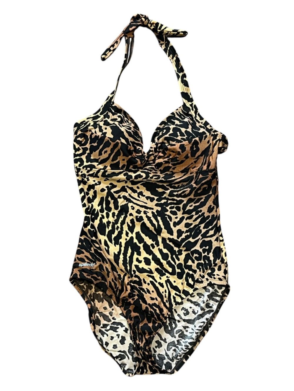 SPEEDO | Halter One Piece Swim Suit Animal Leopard Print Size 10